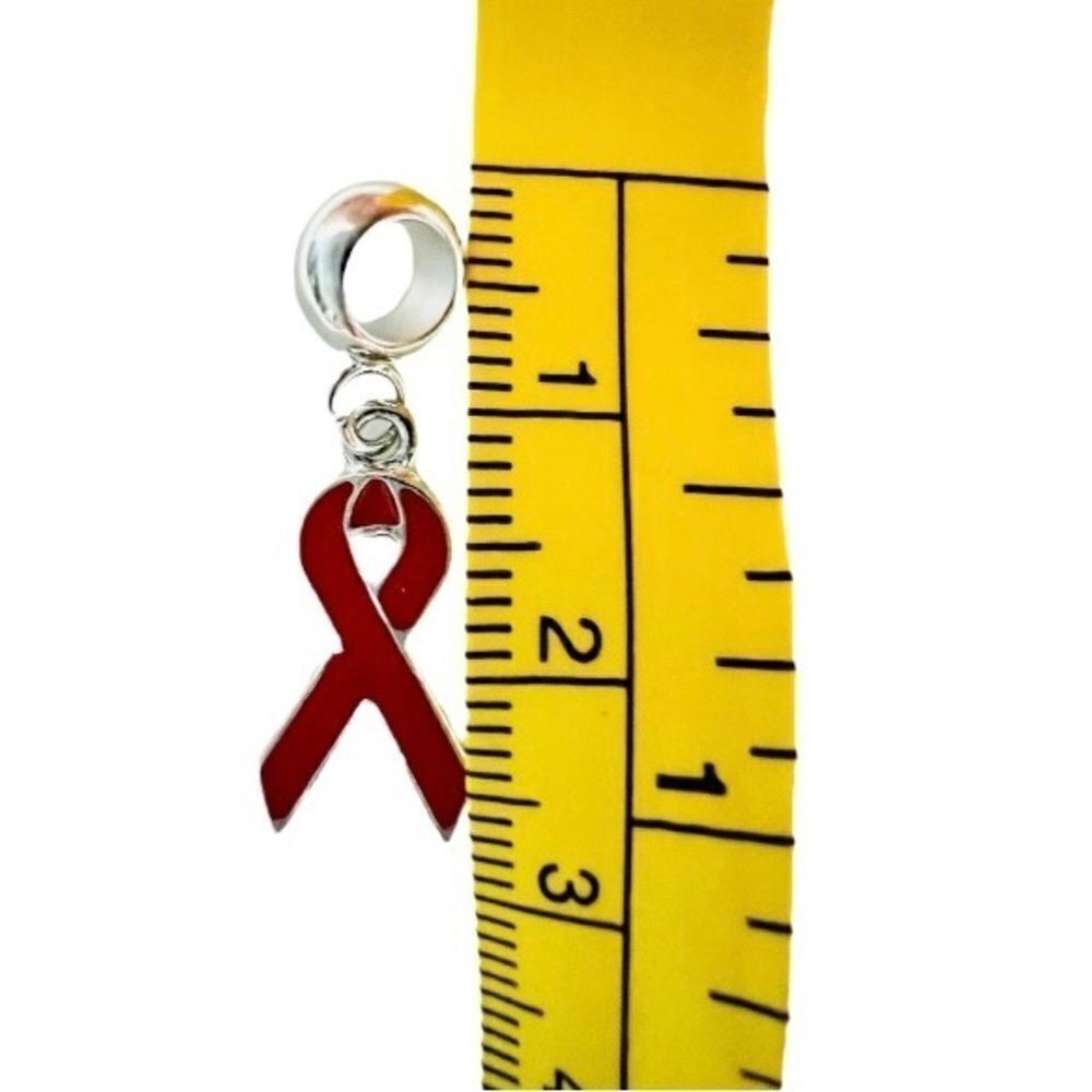 Red Ribbon Awareness Support Charm - Picture 2 of 2